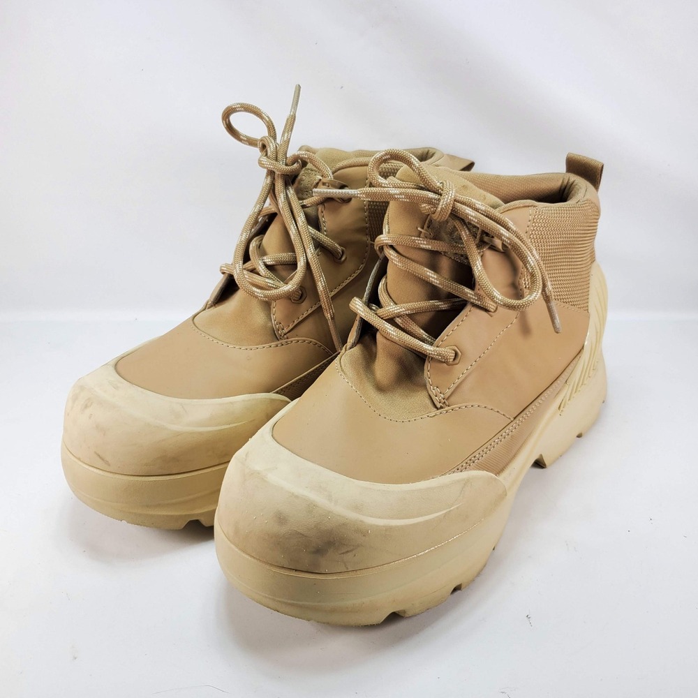 UGG Droplet Mid Rain Boots Women 9 Sand Tan Platform Waterproof Lug Sole 1152724